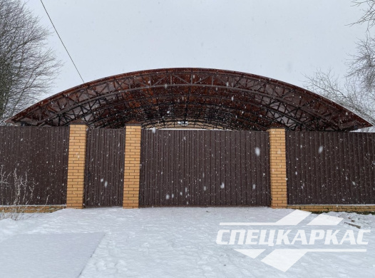 Большой, усиленный навес для автомобилей из поликарбоната №60 - фото 1560