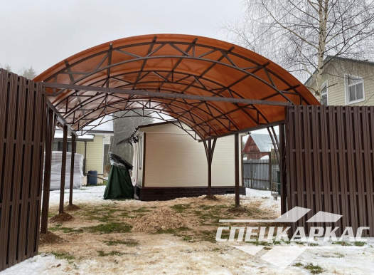 Навес для машины с декоративными раскосами №59 - фото 1547