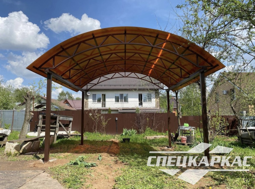 Металлический навес из поликарбоната для зоны отдыха №27 - фото 1226
