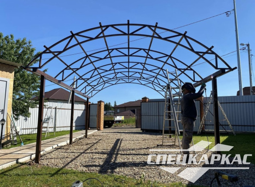 Навес для автомобиля из поликарбоната №20 - фото 1161