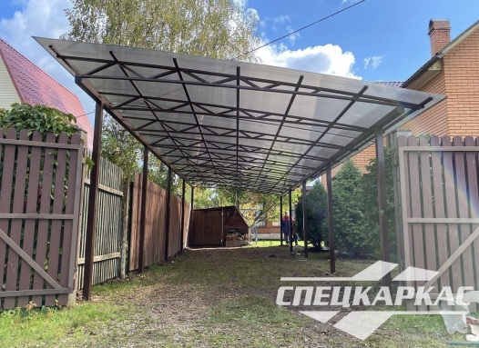 Односкатный навес для автомобилей (скат от соседа) №91 - фото 1861