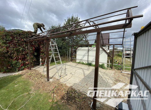 Навес из поликарбоната для машины усиленный №99 - фото 1945